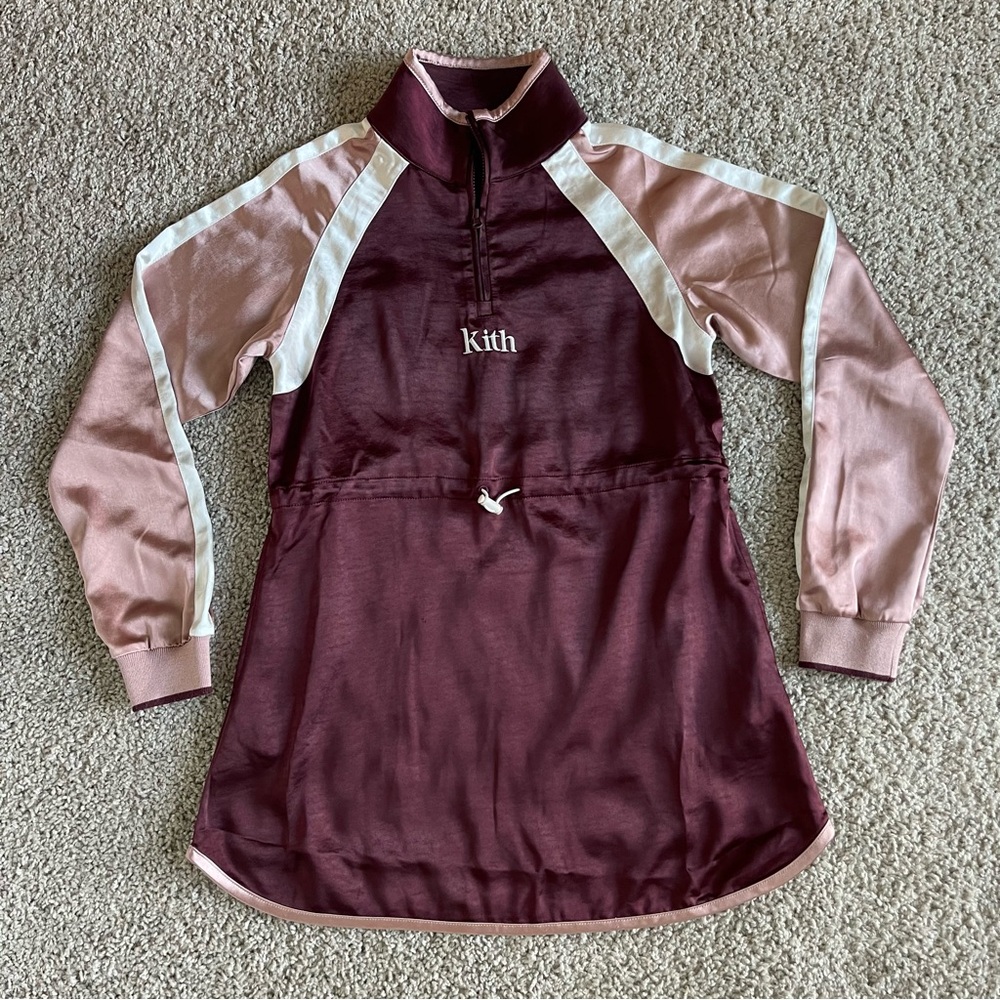 RARE KITH Blocked Satin Nelson Quarter Zip Tennis Dress